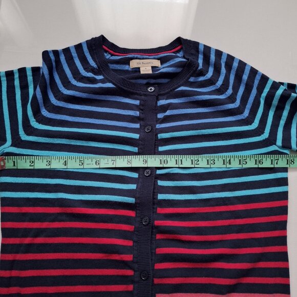 GH Bass & Co. Blue and PInk Striped Cotton Cardigan - Picture 4 of 4